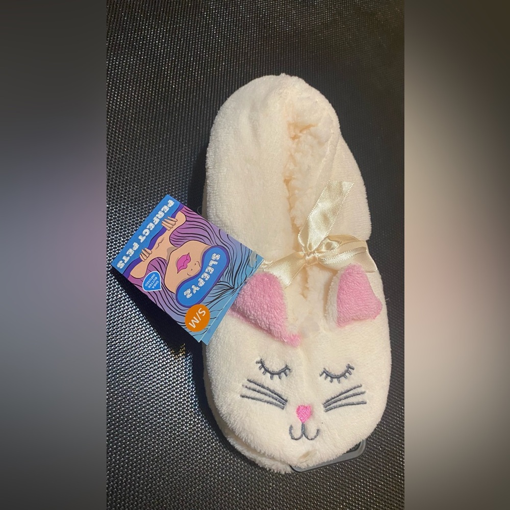 Women’s Cream Bunny Slippers with Pink Ears